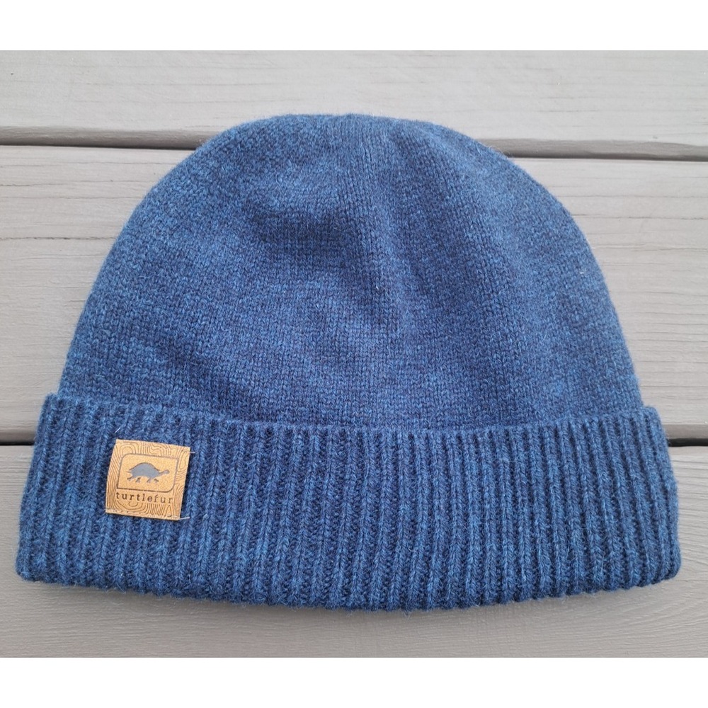 Turtle Fur Blue Fleece Lined Lambswool Knit Thatcher Beanie Watch Cap